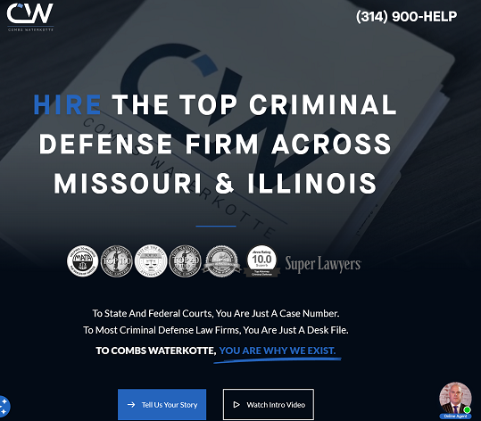 The Combs Waterkotte desktop website homepage by St. Louis Web Design Company
